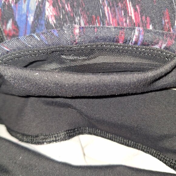 Victoria Sport Women Small Black Colorful Abstract Leggings Mesh Panels Lace-Up - Picture 8 of 10